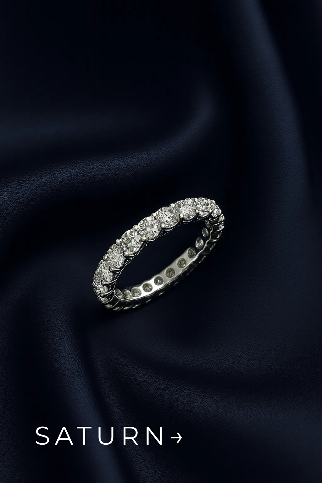 Saturn moissanite ring