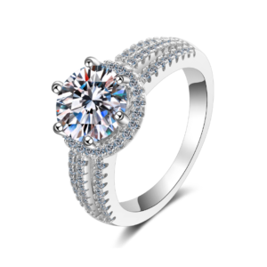 'Amara' Six Claw 2-Carat Moissanite Ring Silver 925