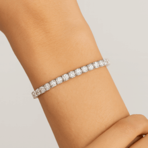 Electi 17.6-Carat Moissanite White Gold 18K Plated Tennis Bracelet alternate view