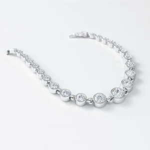 Luminaria Round Moissanite Bezel Station Bracelet alternate view
