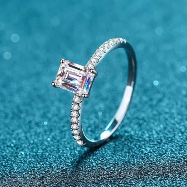 'Venus' 2-Carat Emerald Cut Moissanite Ring - Image 4