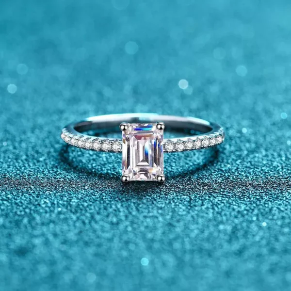 'Venus' 2-Carat Emerald Cut Moissanite Ring - Image 2