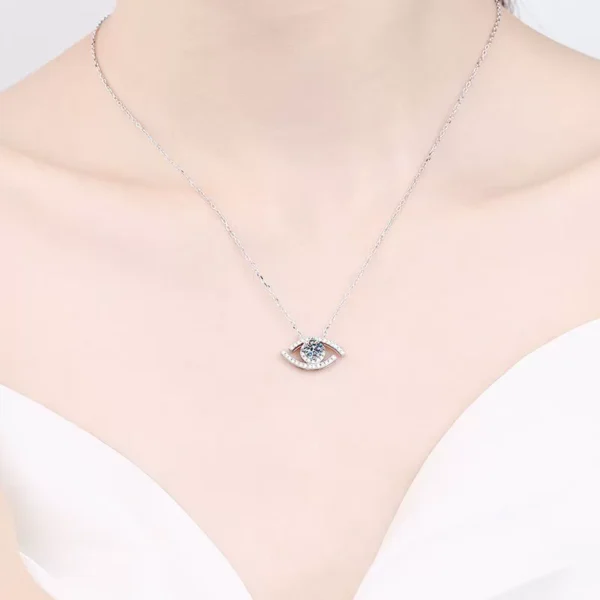 'Oculus' 50-Points Moissanite Diamonds Plated White Gold Necklace - Image 5