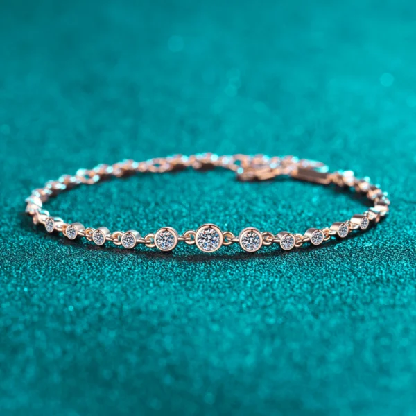 'Luminaria' 8.7-Carat Moissanite Diamonds Gold Plated Bracelet - Image 7