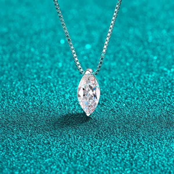 'Fracti' 1-Carat Moissanite Diamonds 925 Silver Necklace - Image 5