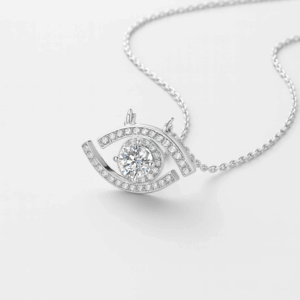 Oculus 50-Points Moissanite Plated White Gold Necklace alternate view