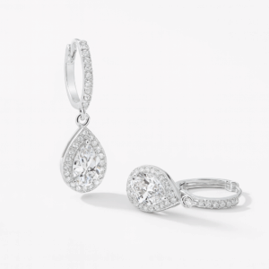Tristis 2-Carat Moissanite White Gold Plated 18K Earrings alternate view