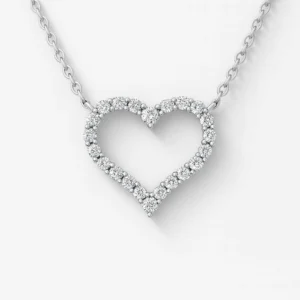 Amor Moissanite Open Heart Necklace
