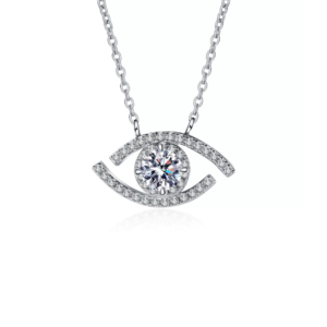 'Oculus' 50-Points Moissanite Diamonds Plated White Gold Necklace