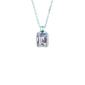 'Lapis' 2-Carat Radiant Emerald Cut Moissanite Necklace