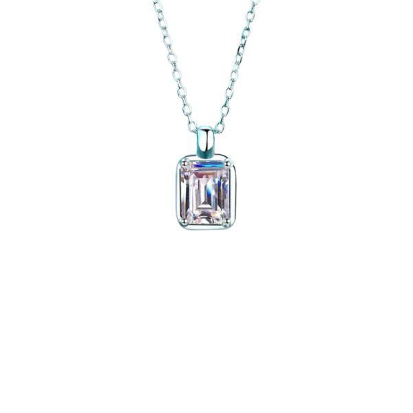 'Lapis' 2-Carat Radiant Emerald Cut Moissanite Necklace