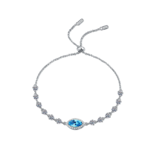 'Custodia'1-Carat Moissanite Blue Sapphire Silver 925 Bracelet