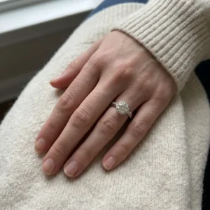 Celin Round Moissanite Petite Halo Ring alternate view