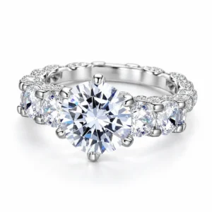 Deluxe Round Moissanite Statement Ring