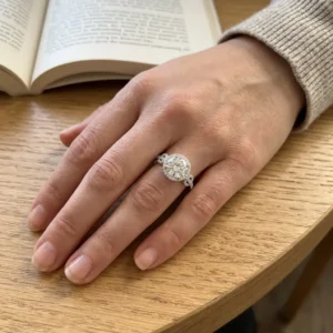 Jasmine Round Moissanite Vintage Halo Ring alternate view