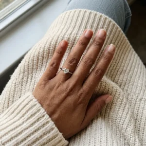 Love Heart Moissanite Solitaire Ring alternate view