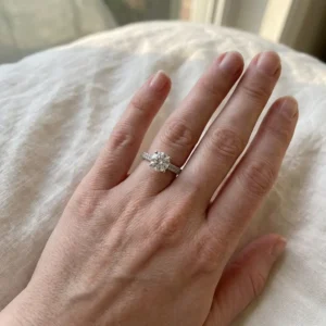 Luna Round Moissanite Pavé Solitaire Ring alternate view