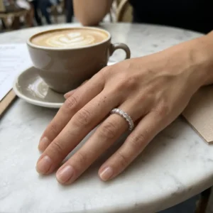 Saturn Round Moissanite Eternity Band alternate view