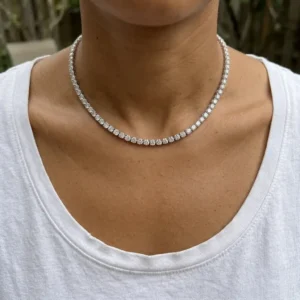 Succo Round Moissanite Tennis Necklace alternate view