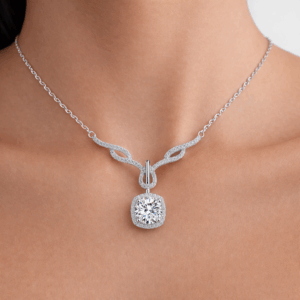 Vinea 1-Carat Moissanite Necklace | Adjustable Length Elegant Pendant alternate view