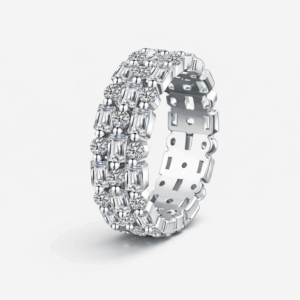 Klor 5-Carat Moissanite Ring in Platinum 950 | Multi-Row Eternity Band alternate view