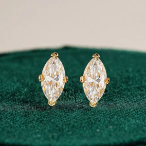 Intra Marquise Moissanite Stud Earrings alternate view