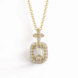 SERVI Servi Emerald-Cut Moissanite Necklace in 18K Gold Plated