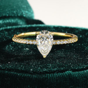 Veho 1-Carat Pear Cut Moissanite Ring in 18K Gold Plated Finish alternate view