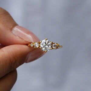 Angelus 1 Carat Moissanite Ring 18k Gold Plated Solitaire alternate view