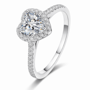 Nucleo 1-Carat Moissanite Ring in 925 Silver | Heart Halo Design alternate view
