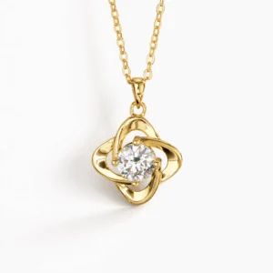 clover Clover 1-Carat Moissanite Necklace in 18k Gold Plated Setting