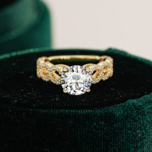 Copia 2-Carat Moissanite Ring in 18K Gold Plated | Pavé Band Design alternate view