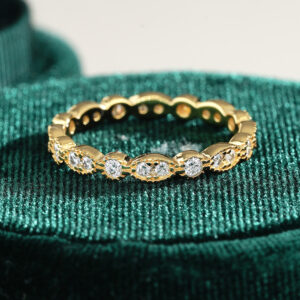 Eterna Moissanite Eternity Ring in 18K Gold Plated Finish | Full Band Design alternate view