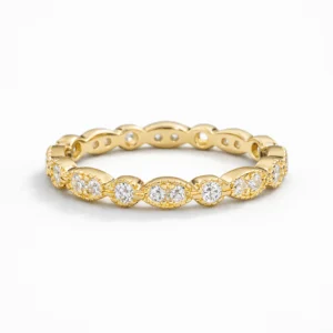 eterna Eterna Moissanite Eternity Ring in 18K Gold Plated Finish