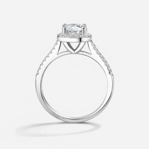 Quado 1-Carat Moissanite Ring in 925 Silver | Cushion Halo Design alternate view