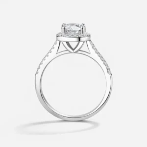 Quado Round Moissanite Cushion Halo Ring alternate view