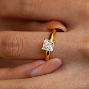 Filia 1-Carat Princess-Cut Moissanite Ring | 18K Gold Plated Solitaire alternate view