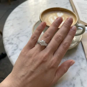 Unus Round Moissanite Cathedral Pavé Ring alternate view