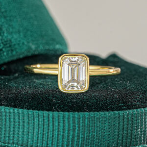 Locus Emerald Cut Moissanite Ring in 18K Gold Plated | 1 Carat Solitaire alternate view