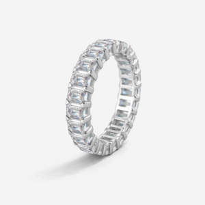Murra 10.5-Carat Emerald Cut Moissanite Ring | Full Eternity Band alternate view