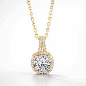 nox-1 Nox 2-Carat Cushion Moissanite Necklace in 18K Gold Plated