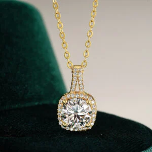 Nox Cushion Moissanite Halo Necklace alternate view