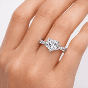 Nupta 1-Carat Moissanite Ring in 925 Silver | Heart Cut with Twisted Band alternate view