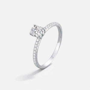 Ovum Oval Moissanite Ring in 925 Silver | 2 Carat Pavé Solitaire alternate view