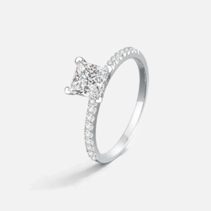 Regis Princess Cut Moissanite Ring in Platinum 950 | 1 or 2 Carat Solitaire alternate view