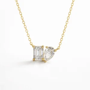 sorror Vinco 2-Carat Pear & Emerald Moissanite Necklace