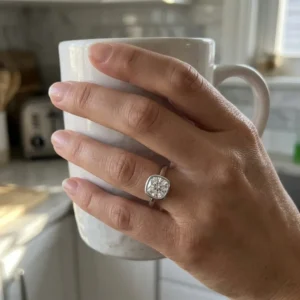 Cadra Cushion Moissanite Bezel Ring alternate view