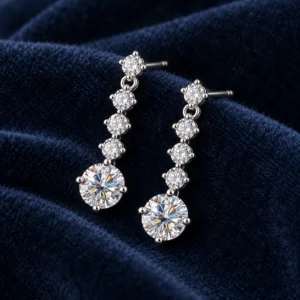 Celestine Short Moissanite Drop Earrings alternate view