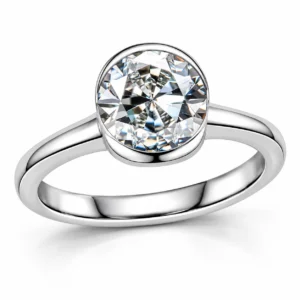 larensy-ciela-round-moissanite-bezel-ring-main Ciela Round Moissanite Bezel Ring — front and setting detail