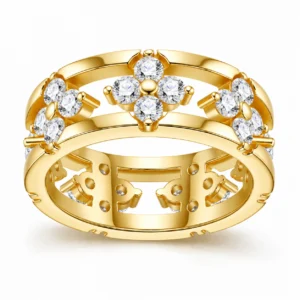 larensy-fleure-moissanite-floral-eternity-ring-main Fleure Moissanite Floral Eternity Ring — front and setting detail